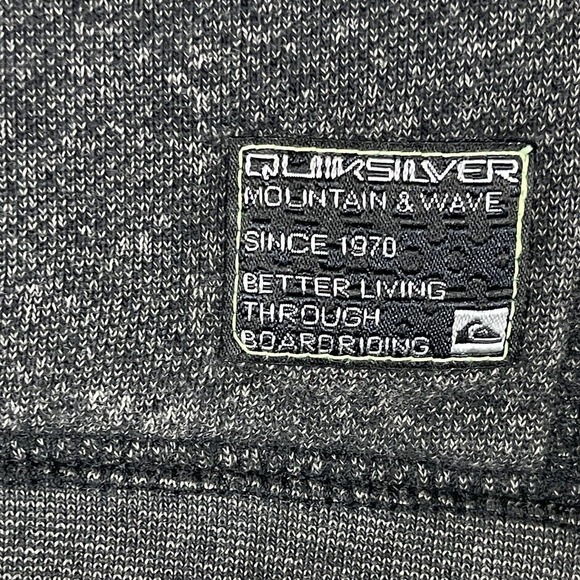 Quicksilver Hoodie Sweatshirt Mens L Long Sleeve Gray Pockets Logo Heavyweight‎ - Picture 4 of 11